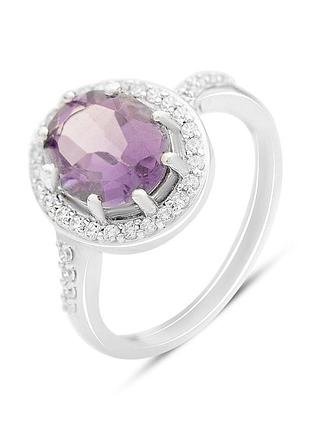 Серебряное кольцо komilfo с натуральным аметистом 2.627ct, вес изделия 3,24 гр (2163312) 17.5 размер