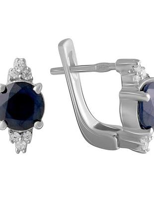Серебряные серьги komilfo с натуральным сапфиром 3.2ct (1651582)