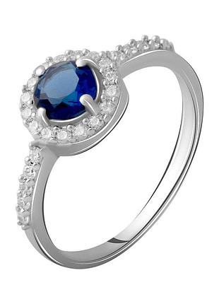 Серебряное кольцо komilfo с сапфиром nano 0.748ct, вес изделия 1,65 гр (1988596) 17.5 размер