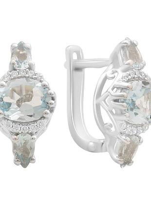 Срібні сережки komilfo з натуральним топазом 4.108ct (2188285)