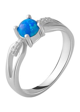 Серебряное кольцо komilfo с опалом, вес изделия 2,35 гр (2050667) 17.5 размер
