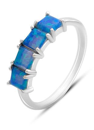 Срібне кільце komilfo з опалом 0.6ct, вага виробу 1,66 г (2169864) 17.5 розмір