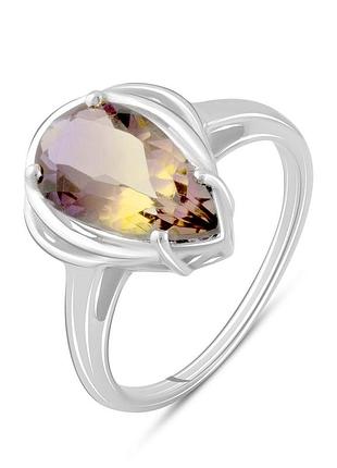 Серебряное кольцо komilfo с аметрином nano 2.738ct, вес изделия 3,5 гр (2088745) 18 размер