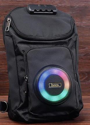 Рюкзак слінг з колонкою hoco hc42 journey bass bluetooth, підсвітка rgb