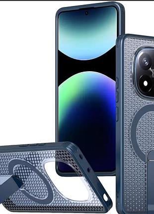 Чохол tpu breeze with magsafe stand для xiaomi redmi note 14 pro 4g/5g (blue)