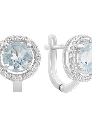 Срібні сережки komilfo з натуральним топазом 5.441ct (2187813)