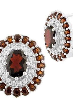 Серебряные серьги komilfo с натуральным гранатом 5.963ct (1515129)