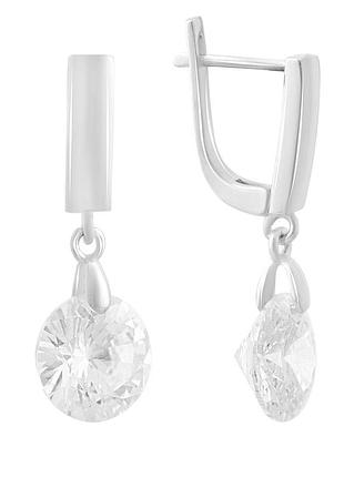 Серебряные серьги komilfo с фианитами (2144564)