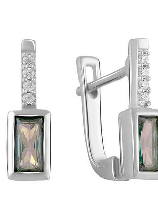 Серебряные серьги komilfo с мистик топазом 0.645ct (2084617)