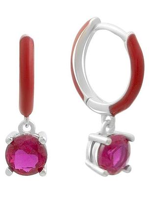 Серебряные серьги komilfo с фианитами, емаллю (60002191)