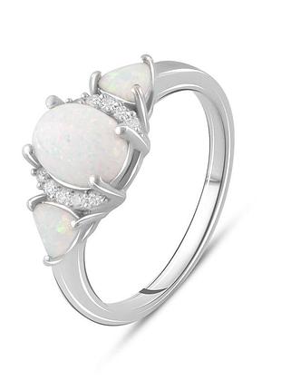 Серебряное кольцо komilfo с опалом 0.99ct, вес изделия 2,49 гр (2085133) 18.5 размер 2.67, 17.5