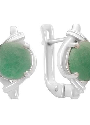 Срібні сережки komilfo з натуральним смарагдом 3.308ct (2172499)