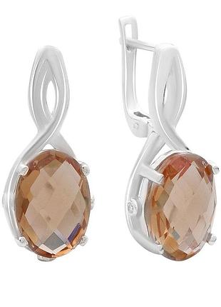 Срібні сережки komilfo із султаніт султанітом 3.838ct (2163930)