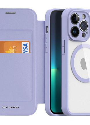 Чохол-книжка dux ducis skin x pro with magsafe для apple iphone 13 pro (6.1") purple