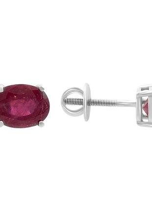Серебряные серьги komilfo с натуральным рубином 3.587ct (2151333)