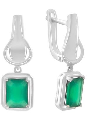 Срібні сережки komilfo з натуральним агатом 3.688ct (2189770)
