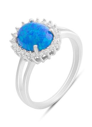 Срібне кільце komilfo з опалом 1.265ct, вага виробу 3,3 г (2190493) 17 розмір
