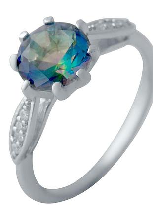 Серебряное кольцо komilfo с мистик топазом 2.004ct, вес изделия 2,76 гр (2043799) 17 размер