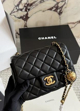 Сумка преміум mini 17 classic flap bag in black with gold