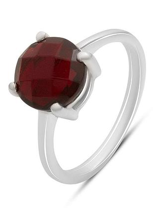 Серебряное кольцо komilfo с искусственным гранатом nano, вес изделия 2,4 гр (60002391) 18 размер