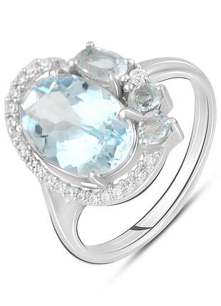 Серебряное кольцо komilfo с натуральным топазом 4.56ct, вес изделия 4,05 гр (2129622) 18.5 размер