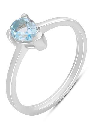 Серебряное кольцо komilfo с натуральным топазом 0.771ct, вес изделия 2,07 гр (2194576) 18 размер