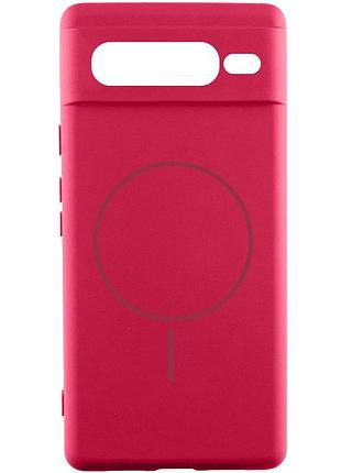 Чехол silicone cover lakshmi full camera (aa) with magfit для google pixel 7 pro красный / rose red