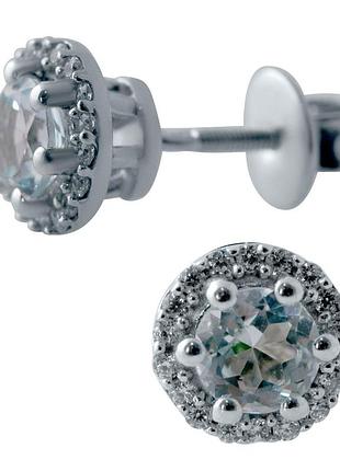 Срібні сережки komilfo з натуральним топазом 1.572ct (2043775)