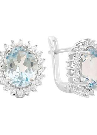 Срібні сережки komilfo з натуральним топазом 6.53ct (2167778)