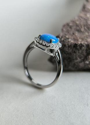 Серебряное кольцо komilfo с опалом 0.6ct, вес изделия 2,66 гр (2192299) 17 размер