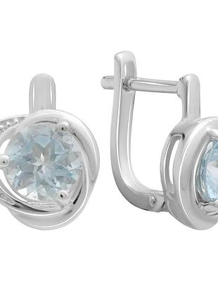 Срібні сережки komilfo з натуральним топазом 3.147ct (2179528)