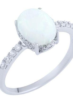 Серебряное кольцо komilfo с опалом 1.128ct, вес изделия 1,82 гр (0474175) 18 размер 1.8, 18.5