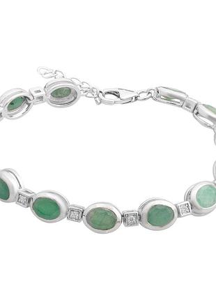 Серебряный браслет komilfo с натуральным изумрудом 10.06ct, вес изделия 12,82 гр (2166726) 1720 размер