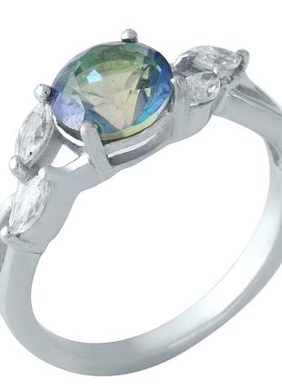 Серебряное кольцо komilfo с мистик топазом 2.55ct, вес изделия 2,61 гр (1960912) 17.5 размер