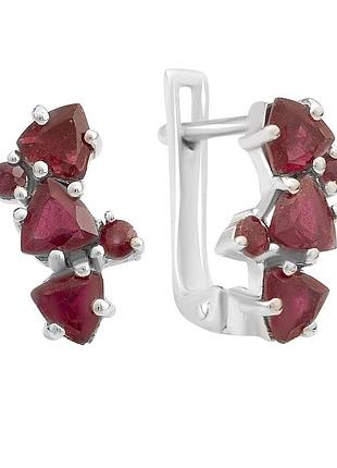 Серебряные серьги komilfo с натуральным рубином 1.162ct (2157823)
