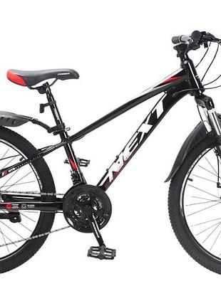 Велосипед crossbike next 2025 24" 11" чорний-червоний