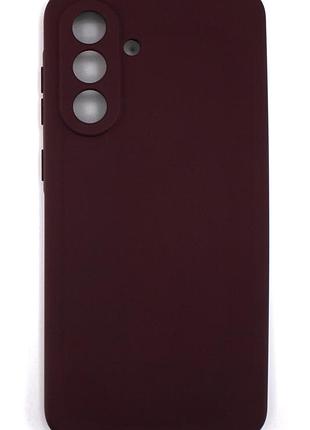 Силиконовый чехол для samsung a36 5g (a366) бордовый soft silicone case full (бампер)