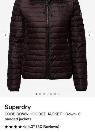 Тонка жіноча пухова куртка з капюшоном superdry
