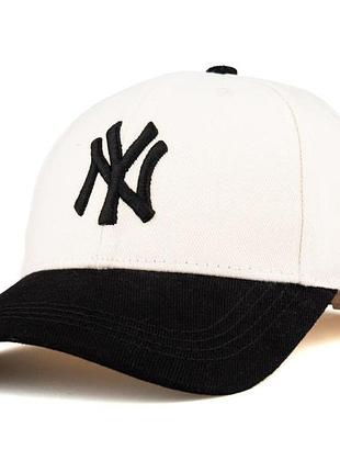 Бейсболка new york yankees чорная бежевая унісекс люкс туреччина кепка нью йорк жіноча чоловіча стильна