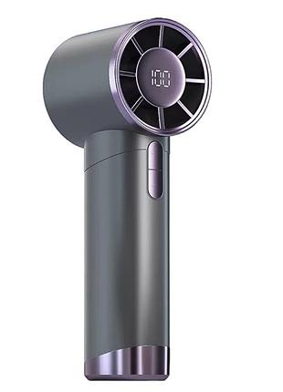 Портативный безлопастной вентилятор ds1013 ручной usb с дисплеем фиолетовый