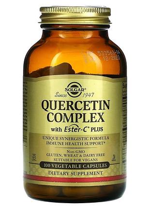Комплекс кверцетина с витамином с, quercetin complex with ester-c plus, solgar, 100 вегетерианских капсул