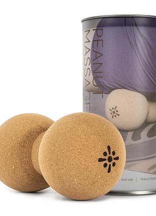 Мяч массажный пробковый двойной для мфр и самомассажа duoball bloom 7,7 см lb-7128