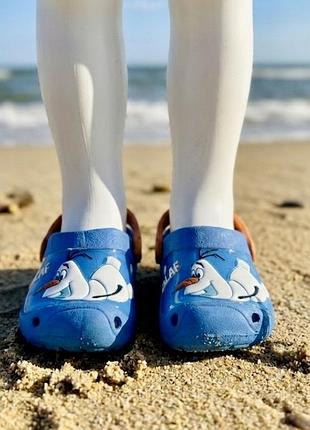 Крокси сабо босоніжки з обʼємною аплікацією olaf frozen disney