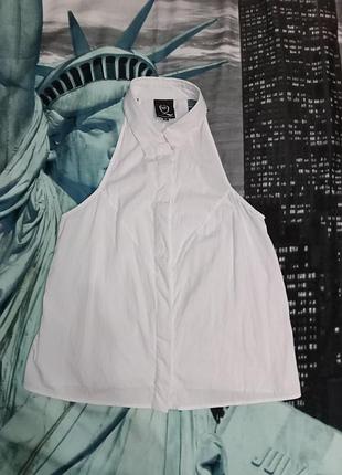 Alexander mcqueen white sleeveless shirt halter neck minimalist top. рубашка. топ.