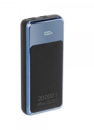 Портативное зарядное устройство rivacase rivapower va1075 (black), 20000 ма, qc/pd 45 вт, с lcd, черный