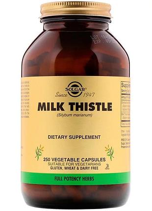 Расторопша, milk thistle, solgar, 250 вегетарианских капсул