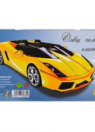 Олівець 12 кольорів crм555-12 metal elastico "с" машинка