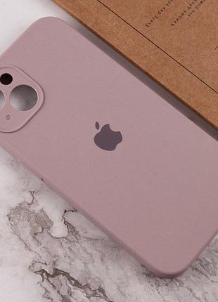 Чехол silicone case full camera protective (aa) для apple iphone 14 (6.1") серый / lavender 4
