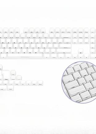 Набір кейкапів crystal jelly white для механічної клавіатури — 132 клавіші, abs+pc, cbsa профіль
