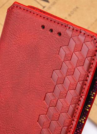Кожаный чехол-книжка getman cubic (pu) для xiaomi redmi note 14 5g красный